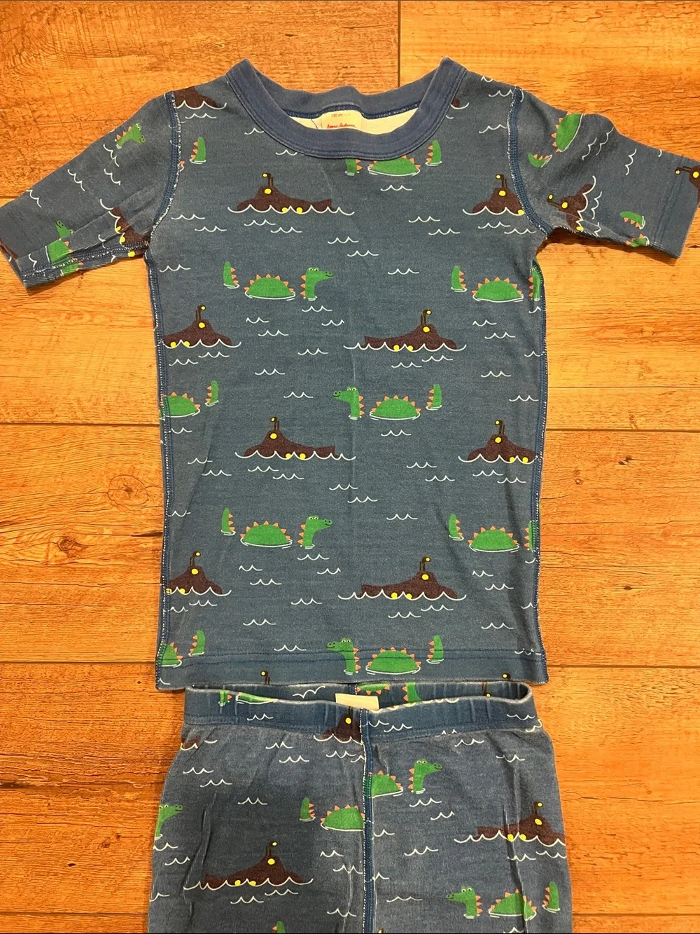 Hanna Andersson Boys Sea Monster Short Pajamas Set, size 8